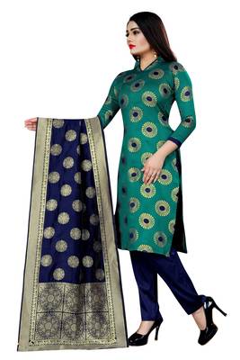 Green self design brocade salwar 3
