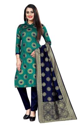 Green self design brocade salwar 1