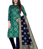 Green self design brocade salwar