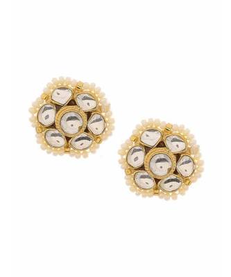 White Gold Tone Kundan And Pearl Inspired Choker Set 3