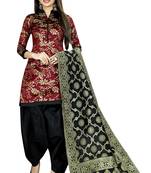 Maroon self design brocade salwar