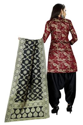 Maroon self design brocade salwar 2