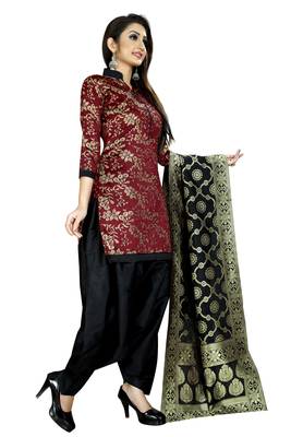 Maroon self design brocade salwar 3