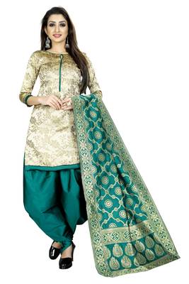 Cream self design brocade salwar 1