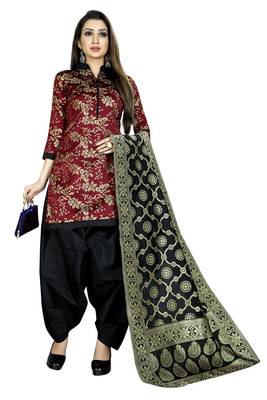 Maroon self design brocade salwar 4