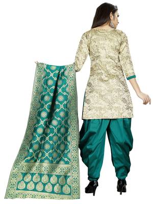 Cream self design brocade salwar 2
