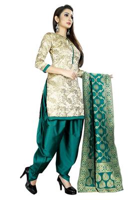 Cream self design brocade salwar 3