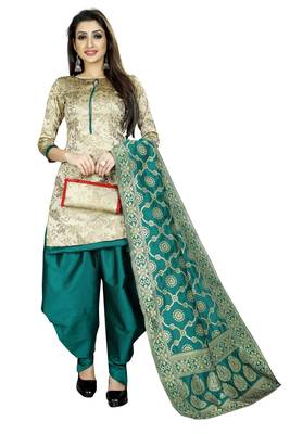 Cream self design brocade salwar 4