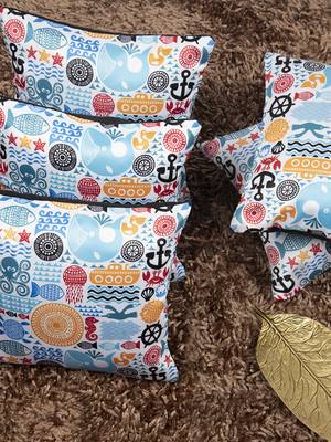 Houzzcode Seashore Kids Printed Cushion Cover 12"x12" (Set of 5) 1