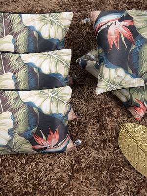 Houzzcode Tropical Black Cushion Cover 12"x12" (Set of 5) 1