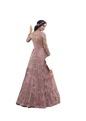 Pink embroidered net salwar 3