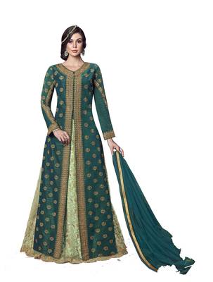 Green embroidered silk salwar 1