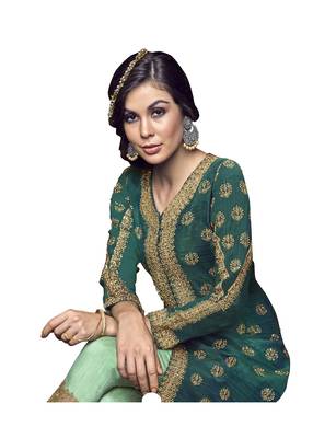 Green embroidered silk salwar 2