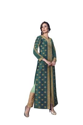 Green embroidered silk salwar 3
