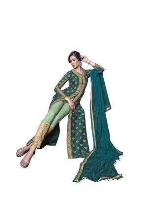Green embroidered silk salwar 4