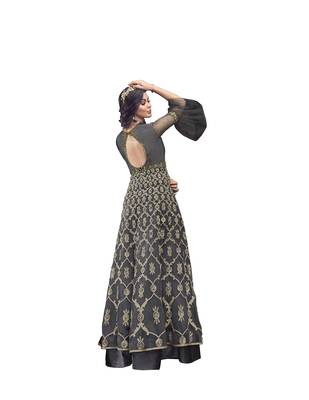 Grey embroidered net salwar 3