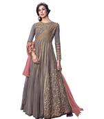 Light purple embroidered net salwar