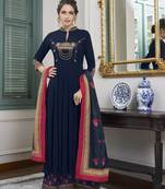 Black embroidered silk salwar