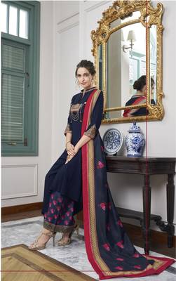 Black embroidered silk salwar 4
