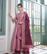 Pink embroidered silk salwar