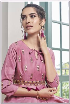 Pink embroidered silk salwar 2