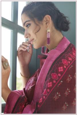 Brown embroidered silk salwar 4