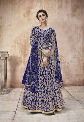 Blue embroidered santoon salwar 1