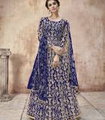 Blue embroidered santoon salwar
