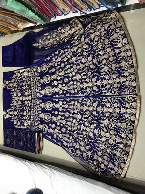 Blue embroidered santoon salwar 2