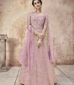 Pink embroidered santoon salwar