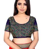 green embroidered cotton blouse fabric