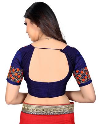 orange embroidered cotton blouse fabric 2