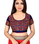 red embroidered cotton blouse fabric