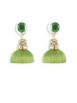 Girls Green Doomed Jhumka Earrings 1