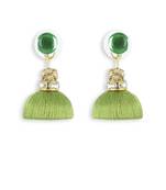 Girls Green Doomed Jhumka Earrings