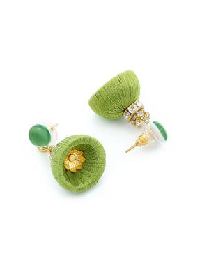 Girls Green Doomed Jhumka Earrings 3
