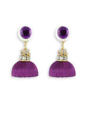 Girls Purple Doomed Jhumka Earrings 1