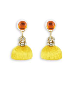 Girls Yellow Doomed Jhumka Earrings 1