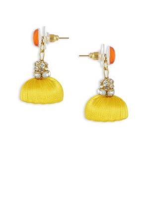 Girls Yellow Doomed Jhumka Earrings 2