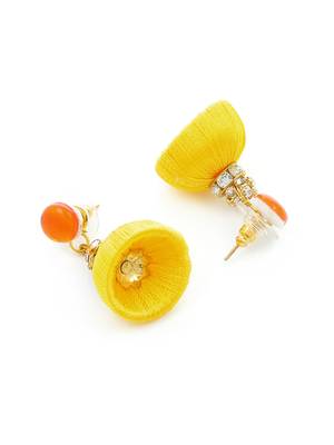 Girls Yellow Doomed Jhumka Earrings 3