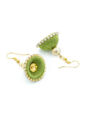 Girls Green Doomed Jhumka Earrings 2