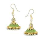 Girls Green Doomed Jhumka Earrings