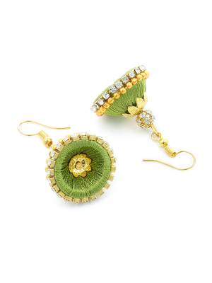 Girls Green Doomed Jhumka Earrings 2
