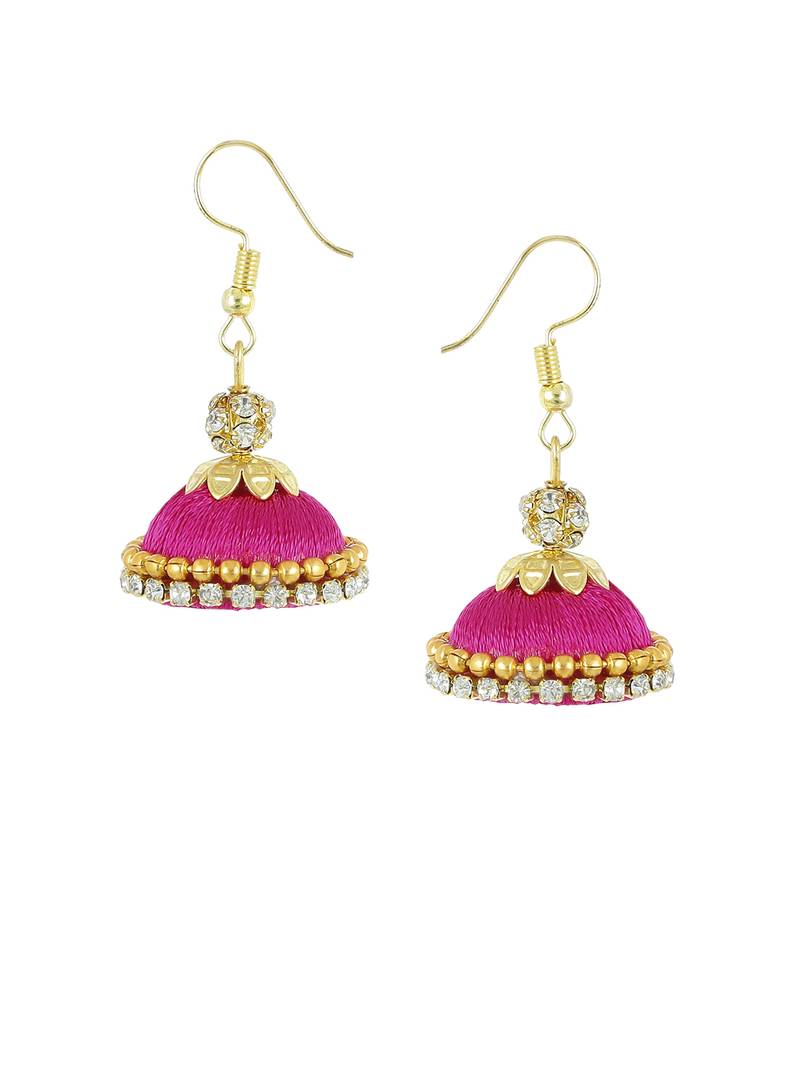 Girls Pink Doomed Jhumka Earrings