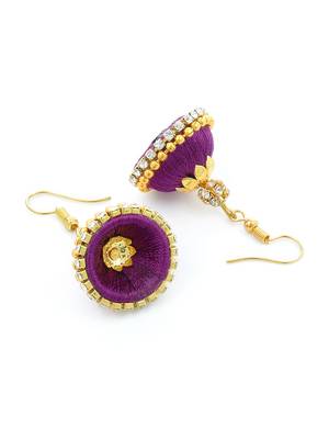 Girls Purple Doomed Jhumka Earrings 2
