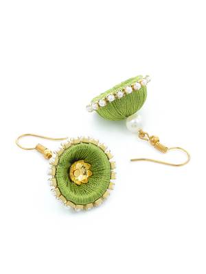 Girls Green Doomed Jhumka Earrings 2