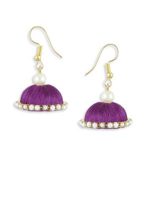 Girls Purple Doomed Jhumka Earrings 1