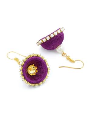 Girls Purple Doomed Jhumka Earrings 2