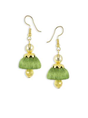 Girls Green Doomed Jhumka Earrings 1