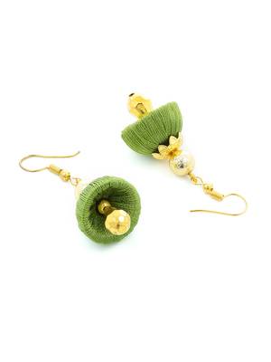 Girls Green Doomed Jhumka Earrings 2